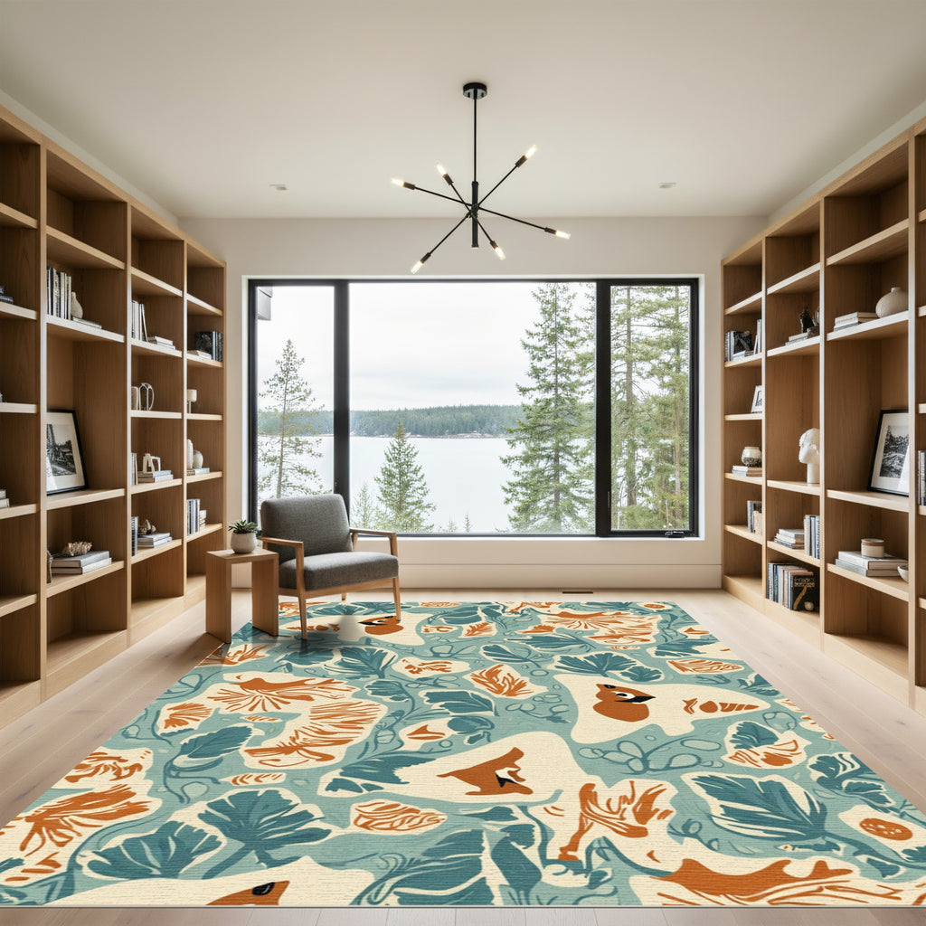 Woodland Creatures Autumn Foliage Rug