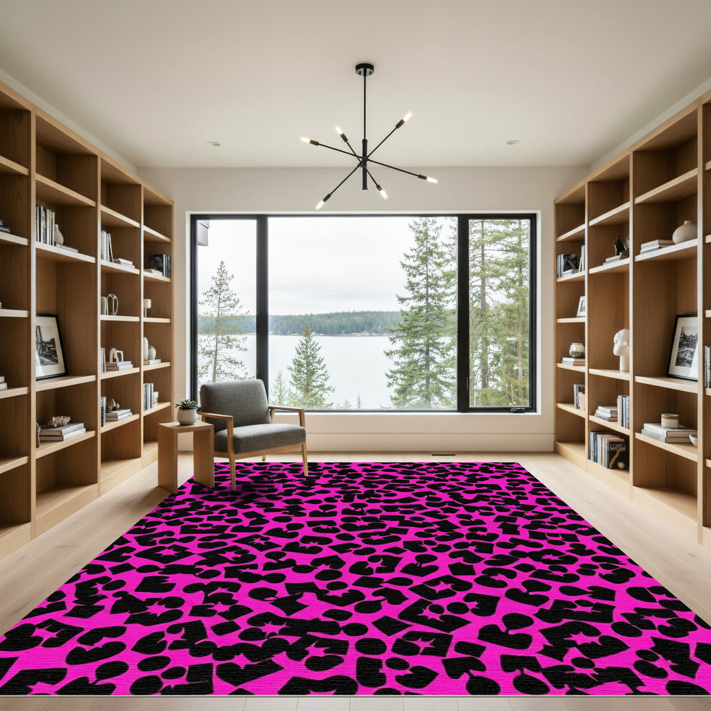 Playful Pink Leopard Scatter Rug
