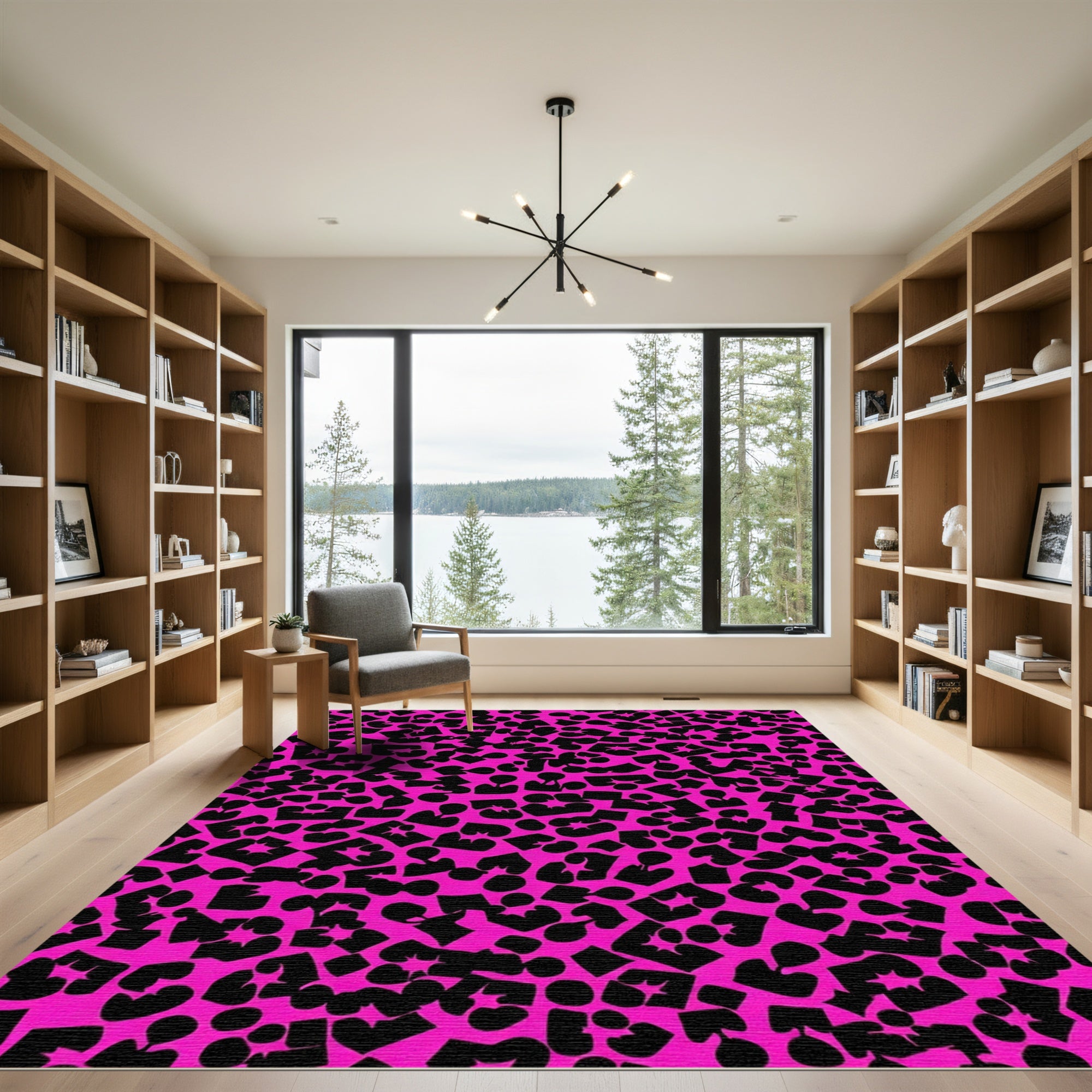Playful Pink Leopard Scatter Rug