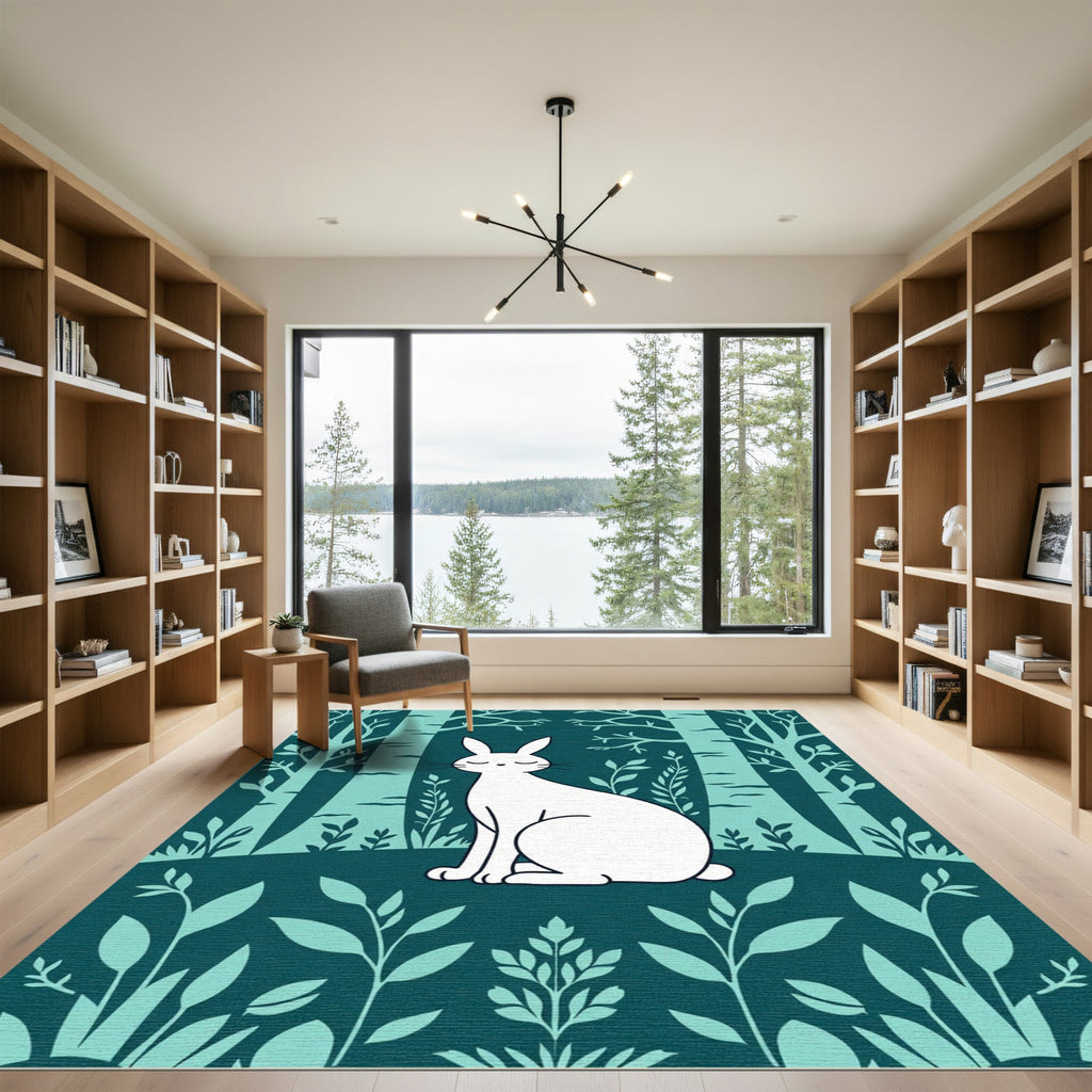White Rabbit Forest Scene Rug