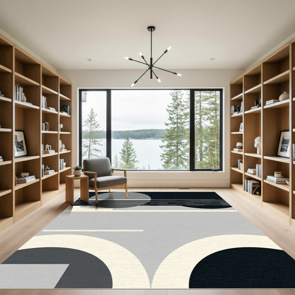 Monochromatic Geometric Abstract Arc Rug