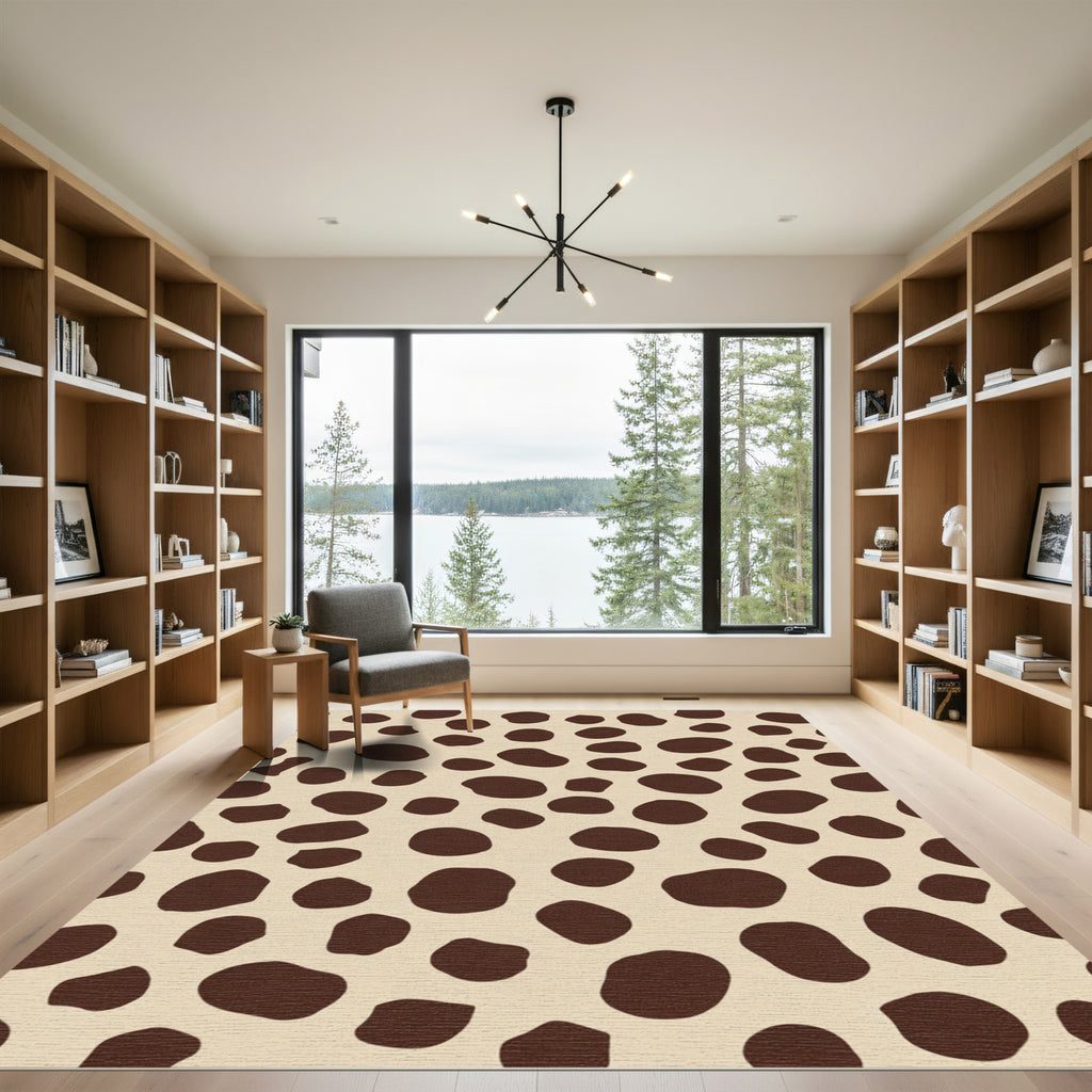 Brown Spots Cream Background Spots Rug