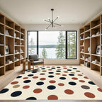 Terracotta Black Polka Dot Scatter Rug