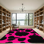 Hot Pink Black Blob Patch Rug