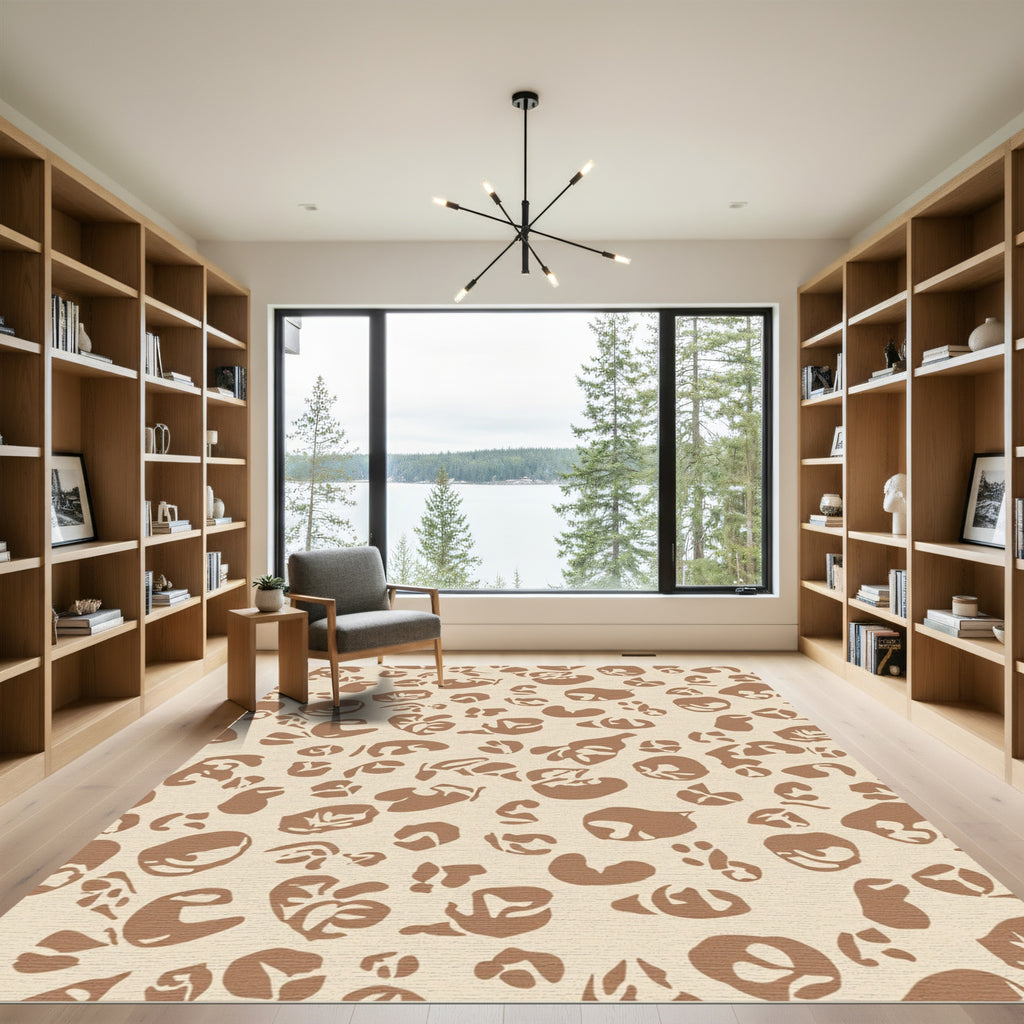 Modern Tan Cheetah Spots Rug