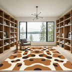 Abstract Brown Spot Organic Composition Rug