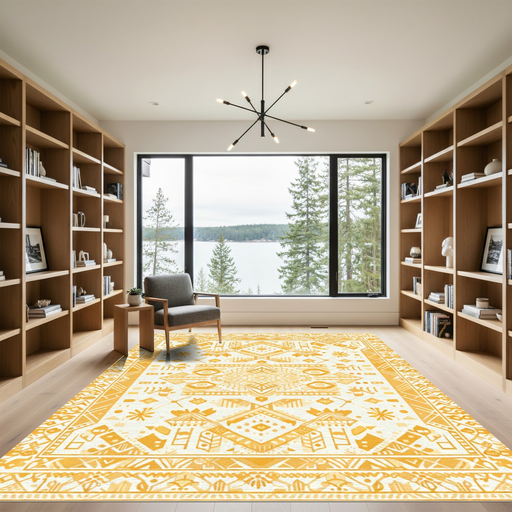 Golden Ochre Tribal Medallion Rug