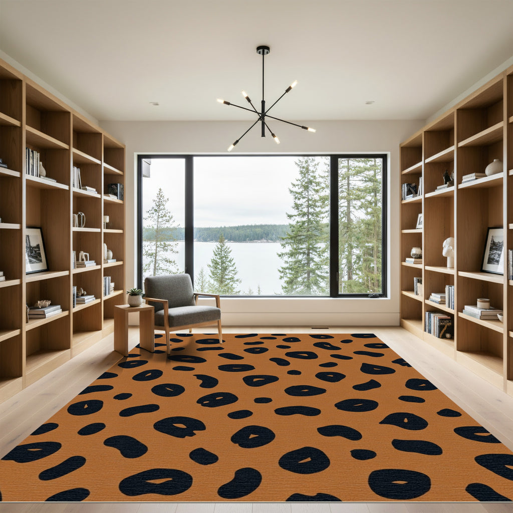 Brown Black Animal Spots Rug
