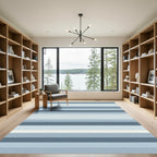 Serene Blue Graduated Stripe Rug