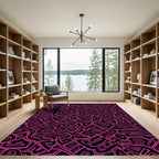 Bold Pink Labyrinth Abstract Rug