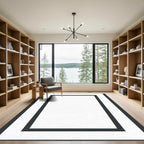 Modern Charcoal Frame Rectangle Rug