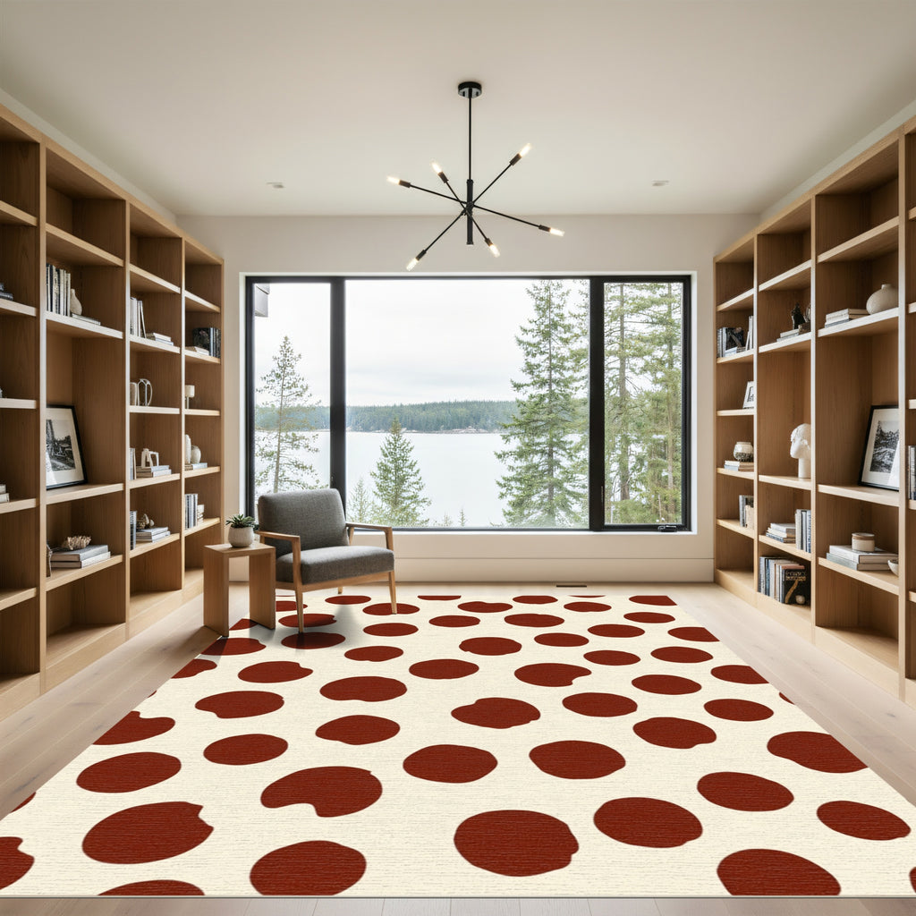Spotted Crimson Circles Background Rug