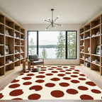 Spotted Crimson Circles Background Rug