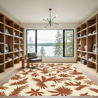 Brown Fern Frond Tropical Scatter Rug