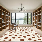 Cream Brown Spot Scatter Rug