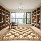 Earthy Tones Geometric Diamond Arrangement Rug