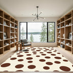 Creamy Brown Polka Dot Rug