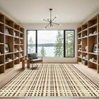 Earthy Tones Vertical Stripe Dot Rug