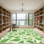 Classic Green Leaf Vine Foliage Rug