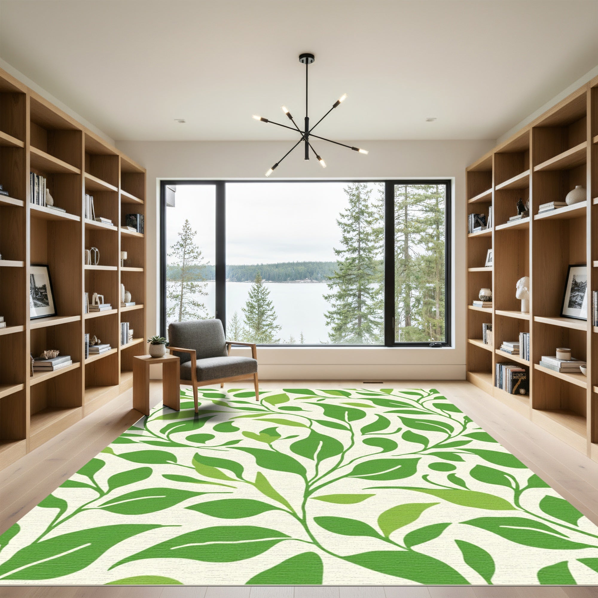 Classic Green Leaf Vine Foliage Rug