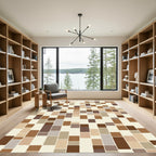 Earthy Tone Rounded Rectangle Mosaic Rug