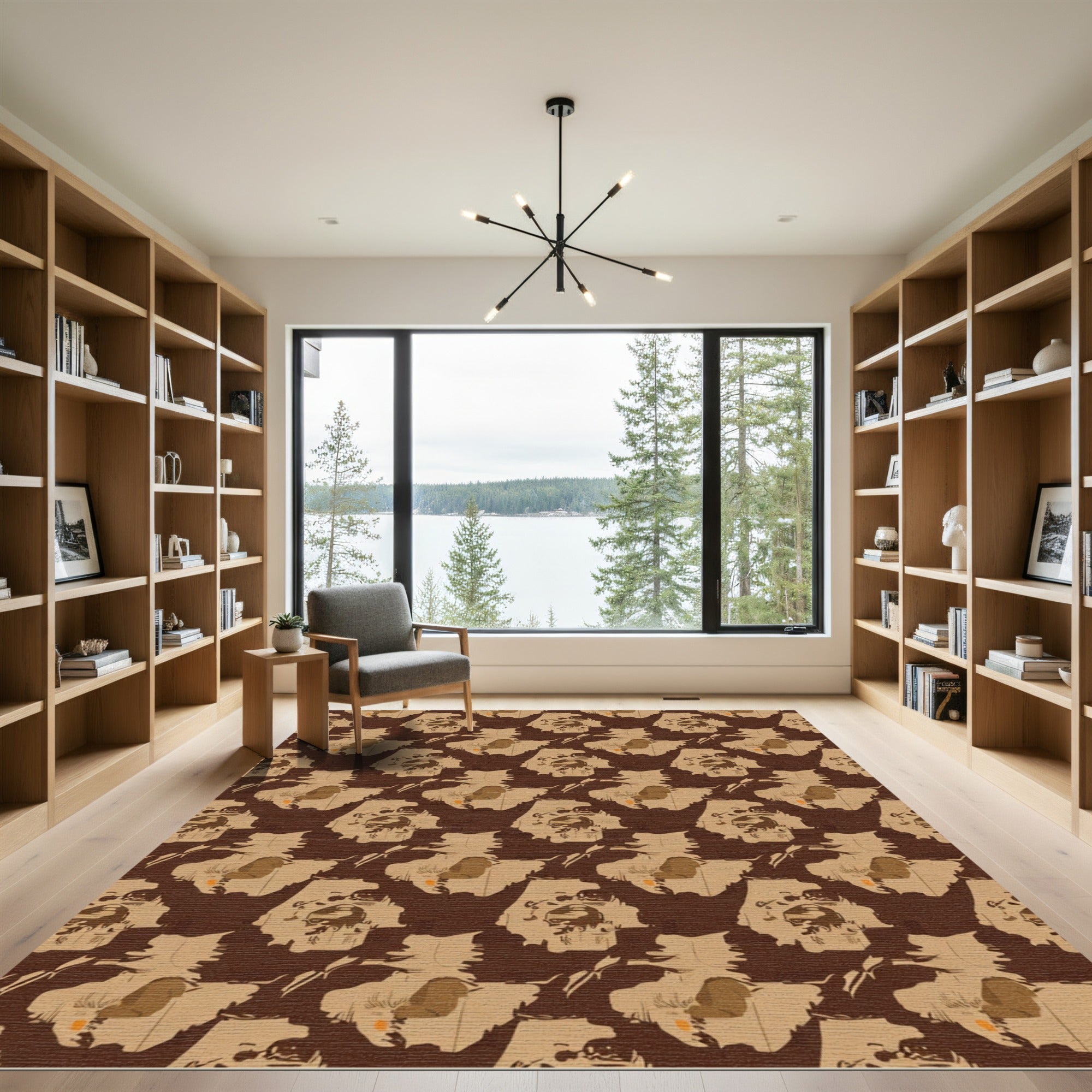 Brown Sepia Portrait Collage Rug