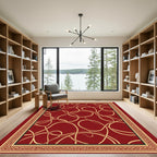 Crimson Gold Intertwined Border Rug