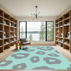 Aqua Gray Organic Spots Rug