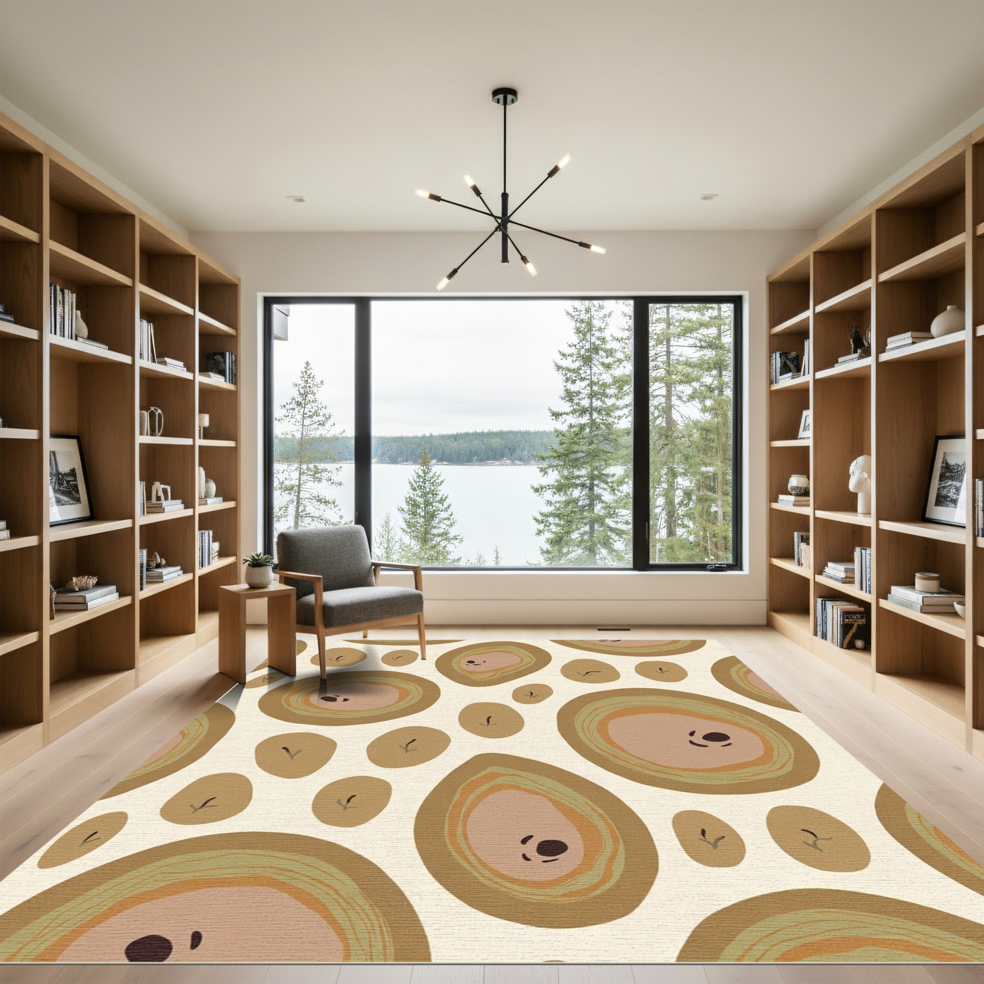 Organic Abstract Earthy Tone Circles Rug