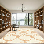 Pale Orange Abstract Fruit Garland Rug
