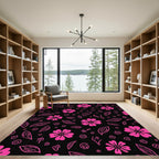 Hot Pink Cherry Blossom Scatter Rug