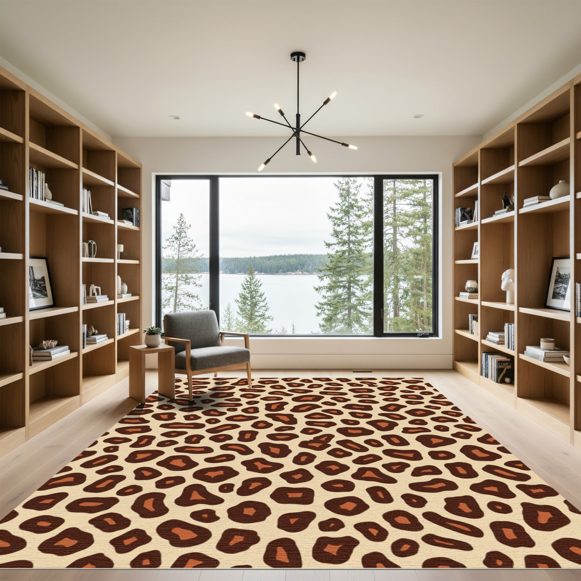 Bold Leopard Spots Animal Print Rug