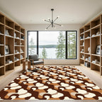 Brown Beige Abstract Organic Waves Rug