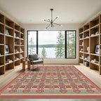 Terracotta Gray Pixelated Architectural Rug