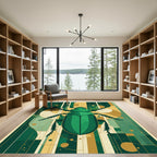 Emerald Beetle Geometric Art Deco Rug