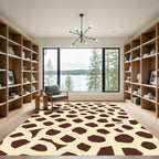 Brown Cream Organic Spotty Print Rug