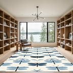 Serene Blue Dragonfly Meadow Rug