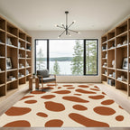 Terracotta Brown Abstract Spots Rug
