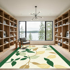 Green Insects And Leaves Garden Rug