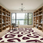 Deep Burgundy Abstract Spots Rug