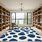 Navy Blue Blob Scatter Rug
