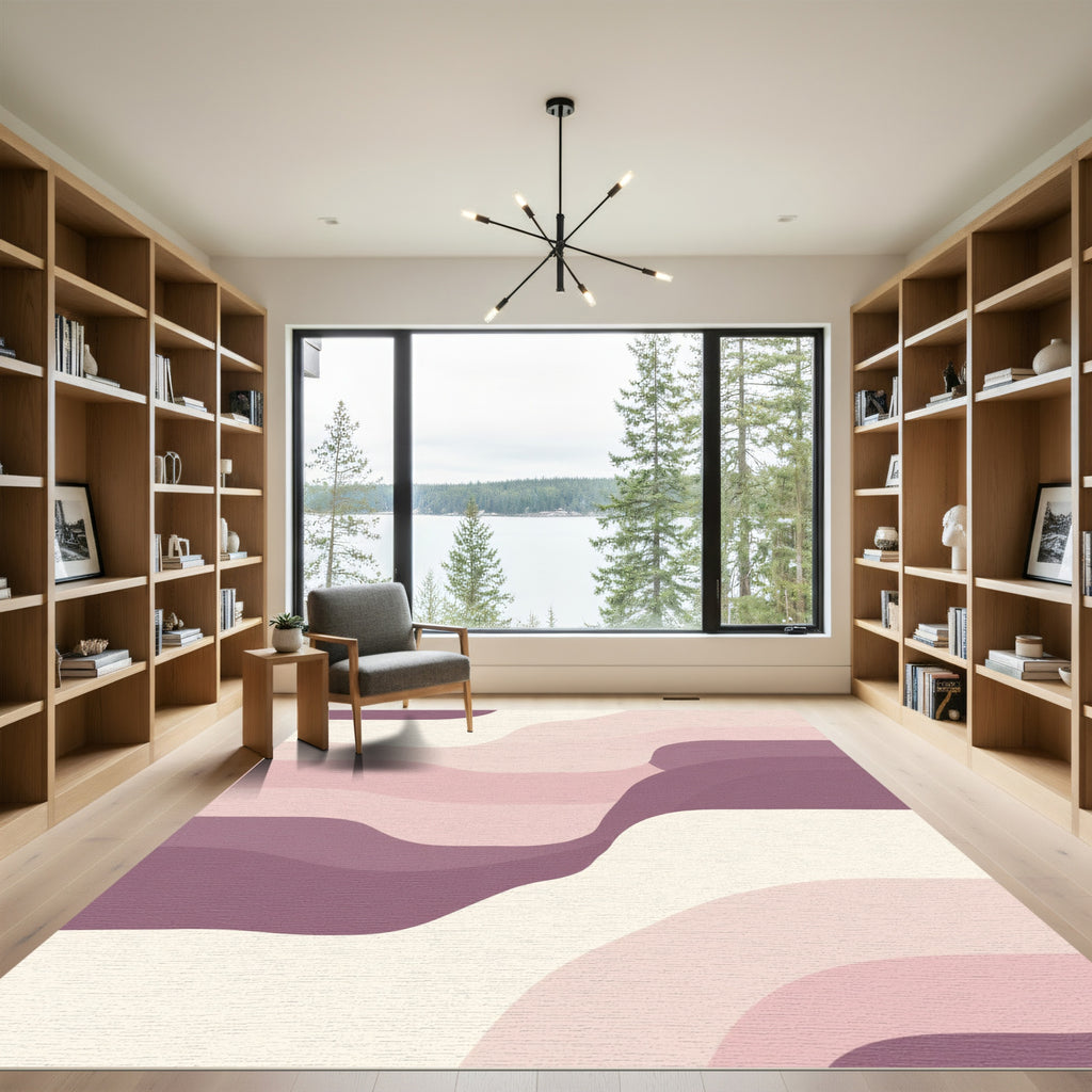 Blush Pink Gradient Wave Rug