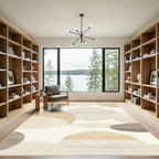 Earthy Abstract Circles Textured Rug