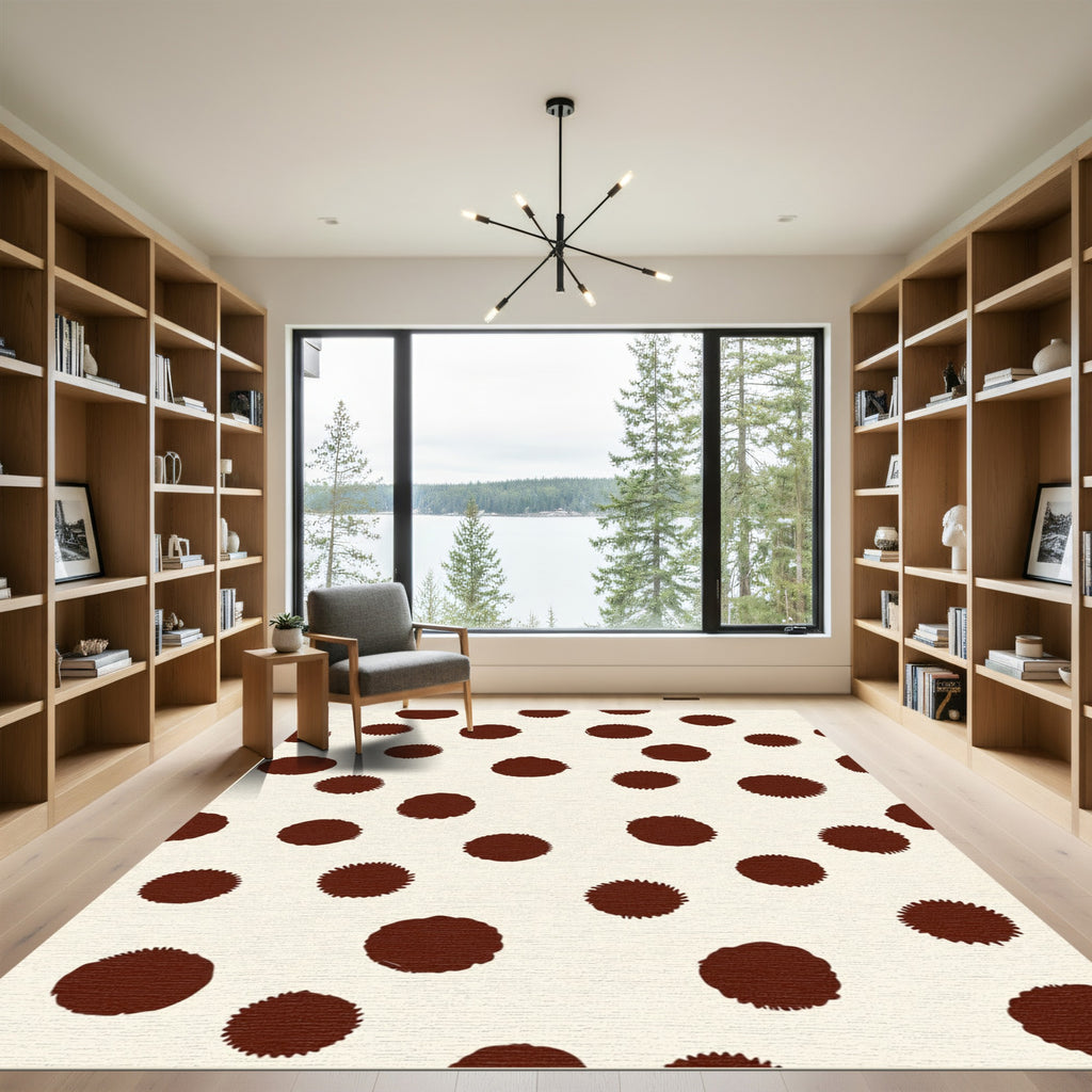 Chunky Polka Dot Cream Rug