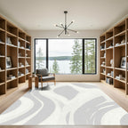 Soft Gray Marble Swirl Rug