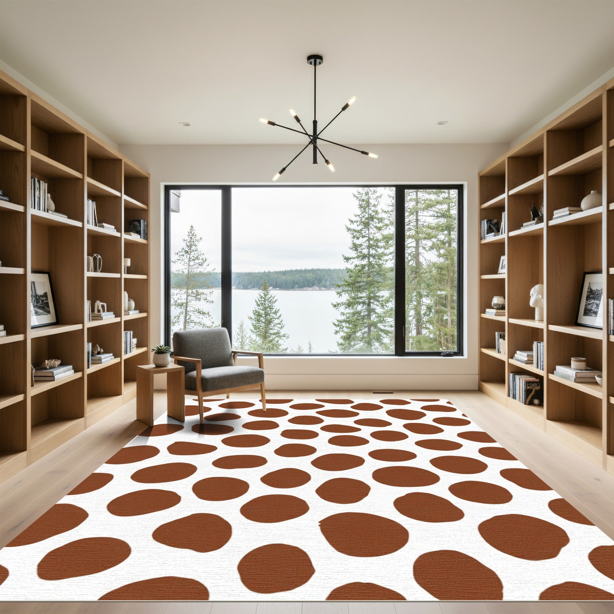Deep Brown Spotty Contemporary Rug