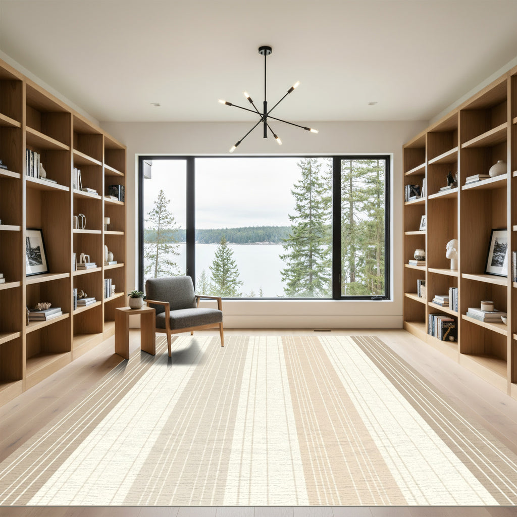 Earthy Tone Vertical Stripe Collection Rug