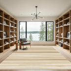 Rustic Tan Brushstroke Stripes Rug