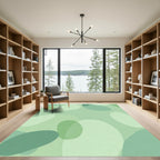 Abstract Organic Shapes Pastel Green Rug