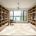 Sandy Geometric Abstract Shapes Rug